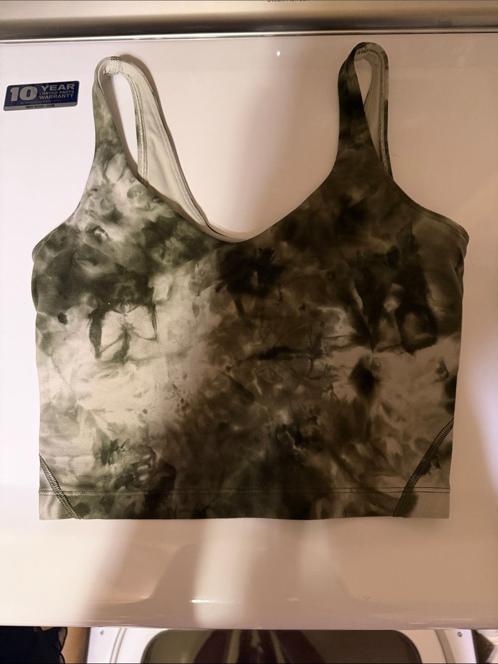 Lululemon Green Tie Dye Longline Sports Bra Women’s Olive Camo sz Small